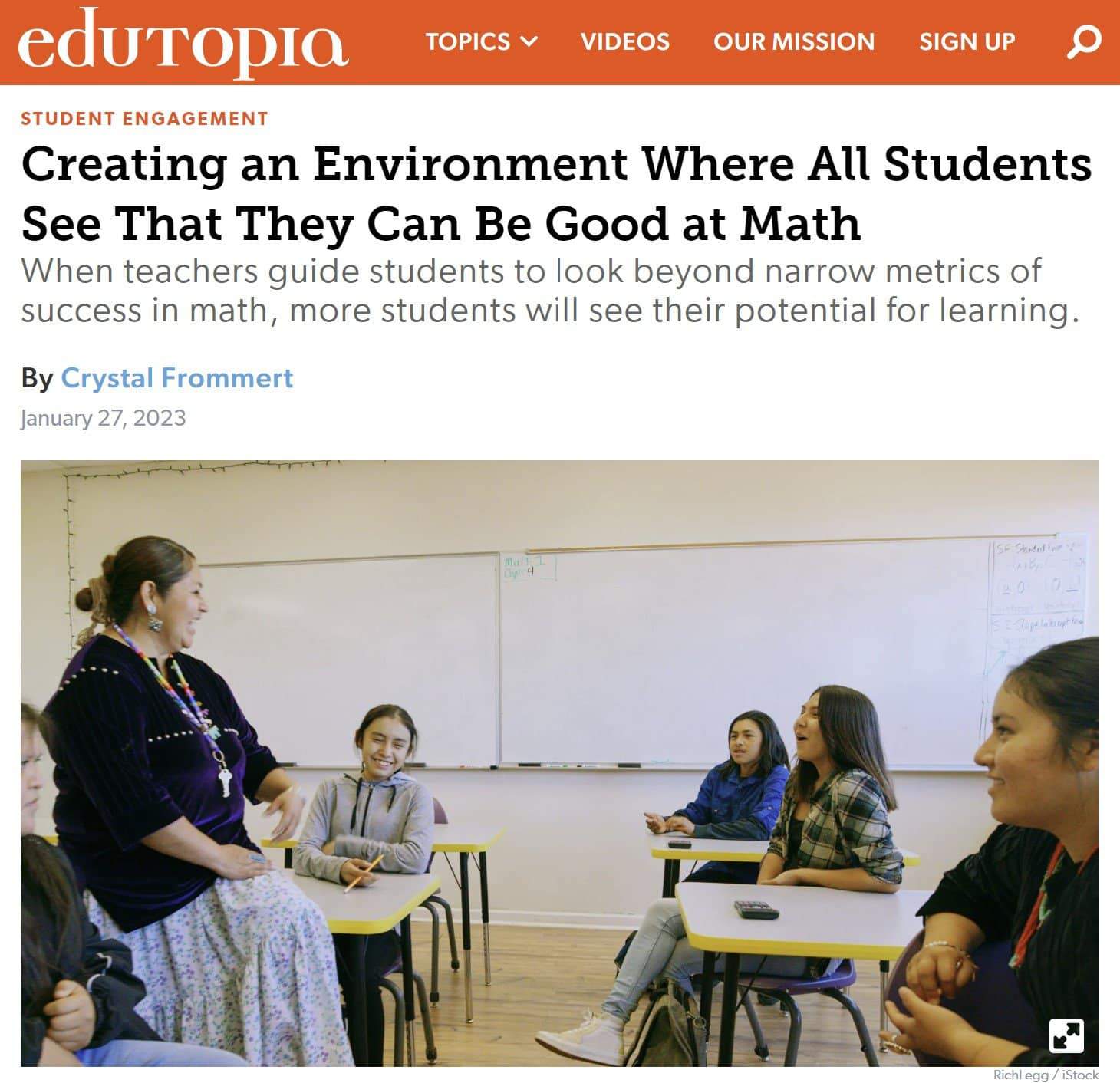 Edutopia Article